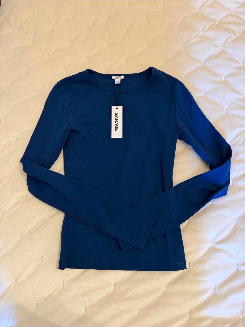 Garage Women's Long Sleeve Crewneck Top - Royal Blue